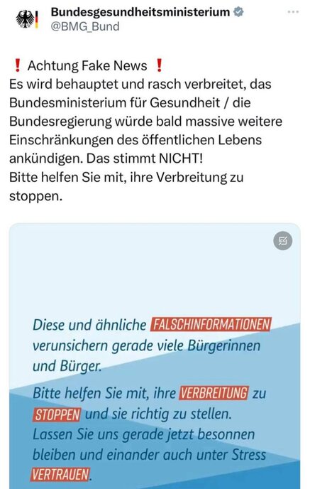 Vermeintliche Falschinfos stoppen