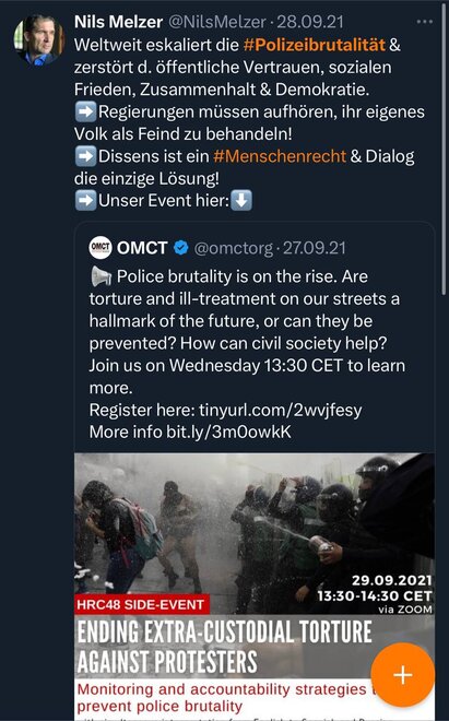 Nils Melzer zur Polizeigewalt