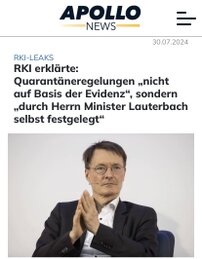 APOLLO NEWS - Lauterbachs Quarantäneregeln