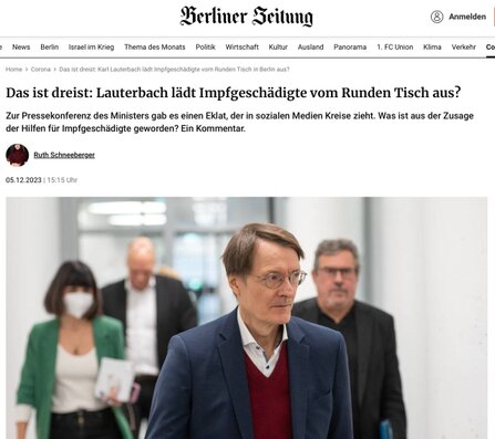 Lauterbach schliesst Impfopfer aus