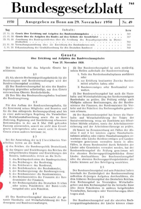 Bundesgesetzblatt 19.11.1950