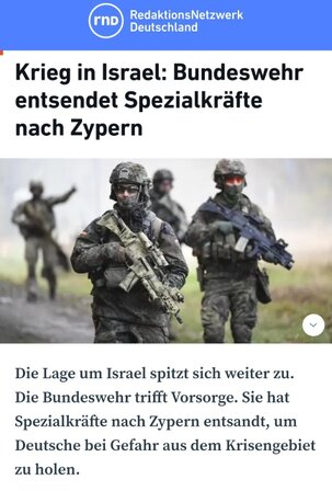Bundeswehr im Kriegseinsatz für Israel