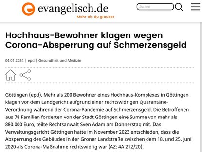 Hochhaus Bewohner klagen gegen Corona-Absperrung