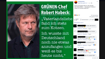 Habeck findet Vaterlandsliebe zum Kotzen