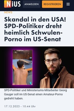 SPD Politiker dreht Schwulenporno