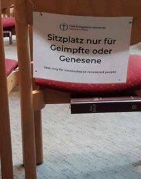 Sitzplatz für Geimpfte oder Genesene