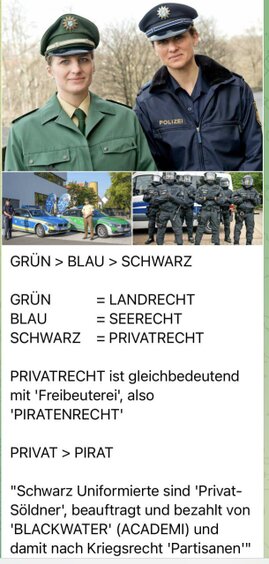 Bekleidung Polizei - Farbenwechsel