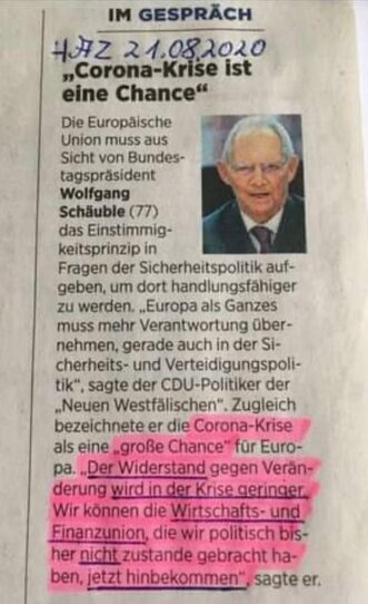 Schäuble zu Corona-Krise