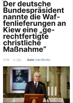 Bundespräsidet nennt Waffenlieferung "Christlich"