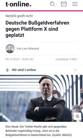 Bußgeldverfahren gegen X geplatzt